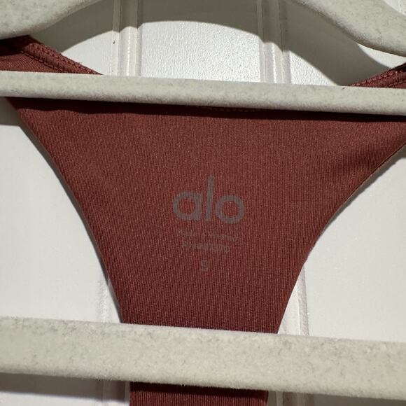 Alo Yoga Rosewood Ribbed Knitted Sports Bra Size Small - Picture 4 of 6